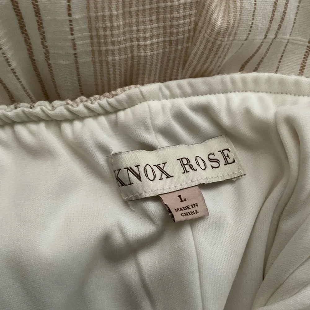 Knox Rose Stripe Maxi Dress Size Large New Tan - Picture 2 of 7